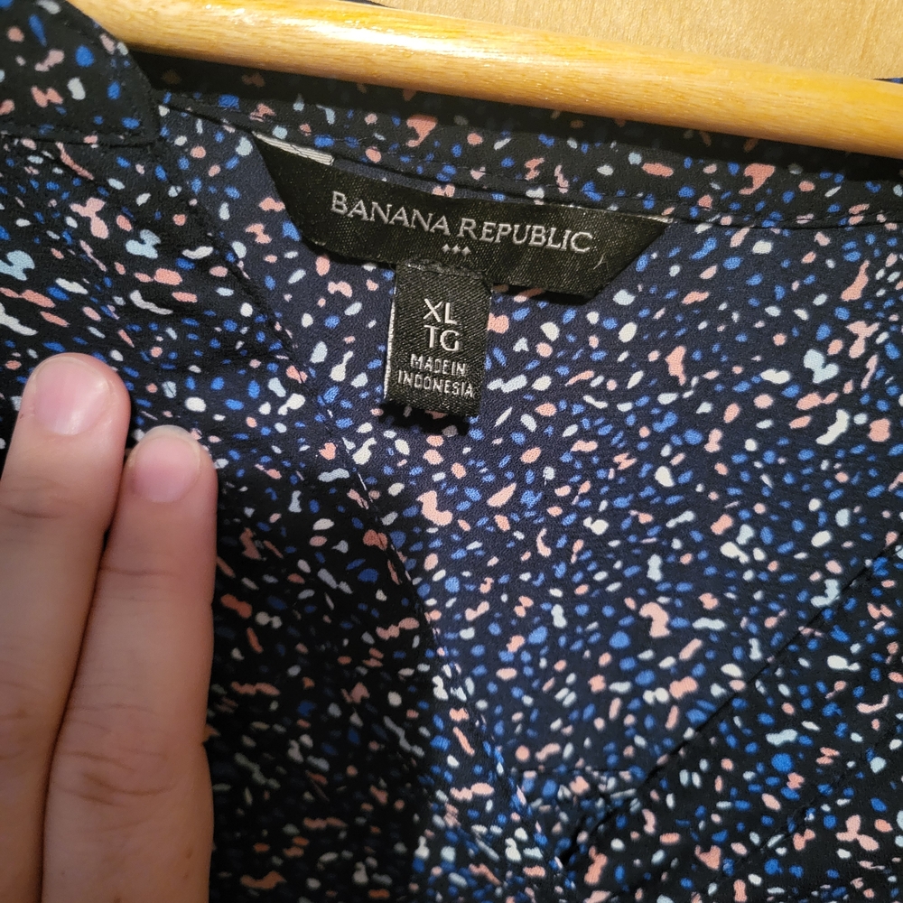Blue Patterned Women's Top - Picture 2 of 6